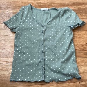 Gap teen ruffle cropped tee